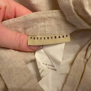 2 Pottery Barn Natural Linen Fabric Quilted pillowcases color flax